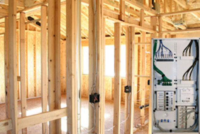 Photo of a structured wiring panel